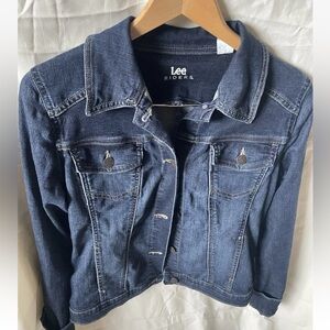 Size Small RIDERS BY LEE Medium Dark Wash Blue Denim Jean Jacket - Button Up